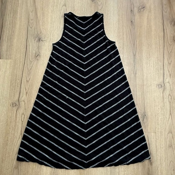 Madewell Black and White Striped Sleeveless Dress - Picture 3 of 3